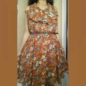 Floral Orange Dress